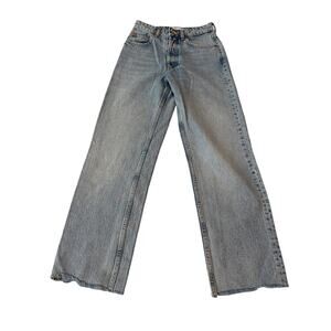 Zara Mid Rise Straight Leg Jeans Size 2 Blue Denim Classic